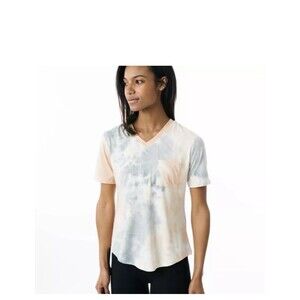 Zyia Active Hendrix Dusk Go To Pocket Blue & Orange Tie-dye Tee x-Small Women